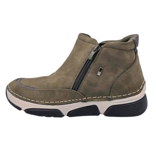 RÓMA kollekció bélelt női bokacsizma zöld