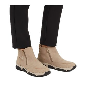 RÓMA kollekció bélelt női bokacsizma beige