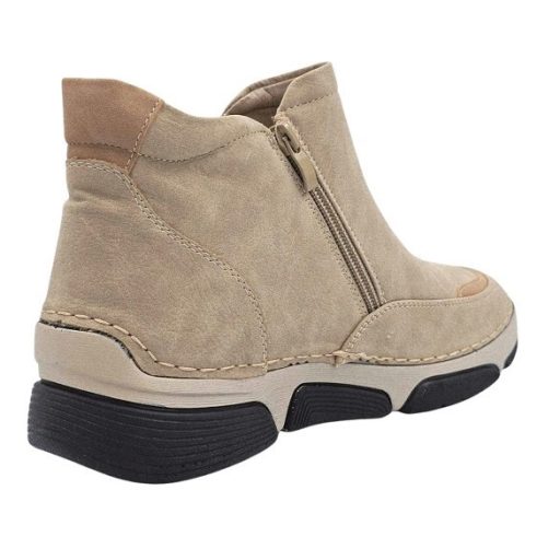 RÓMA kollekció bélelt női bokacsizma beige