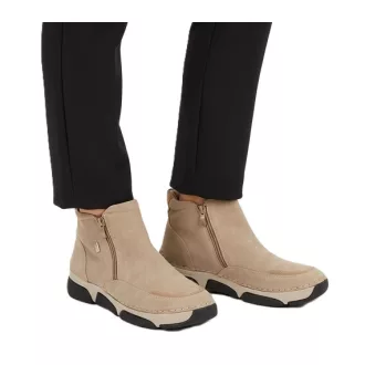 RÓMA kollekció bélelt női bokacsizma beige