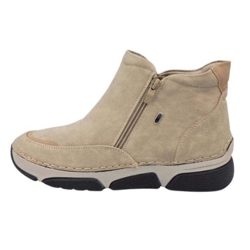 RÓMA kollekció bélelt női bokacsizma beige