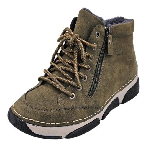 Utolsó Pár !!!!! BERGAMO kollekció bélelt női bokacsizma zöld