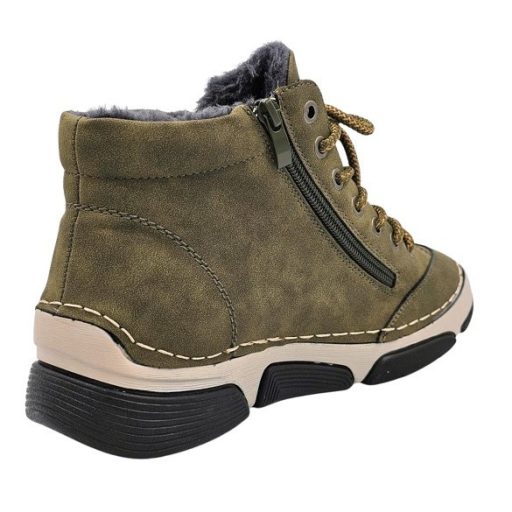 Utolsó Pár !!!!! BERGAMO kollekció bélelt női bokacsizma zöld