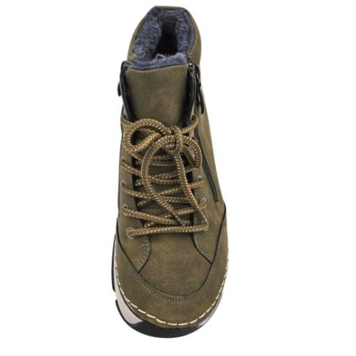 Utolsó Pár !!!!! BERGAMO kollekció bélelt női bokacsizma zöld