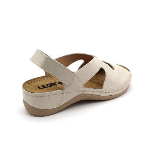 924 LEON Comfort női nappa bőr szandál beige