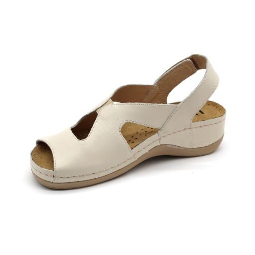 924 LEON Comfort női nappa bőr szandál beige