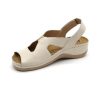 924 LEON Comfort női nappa bőr szandál beige