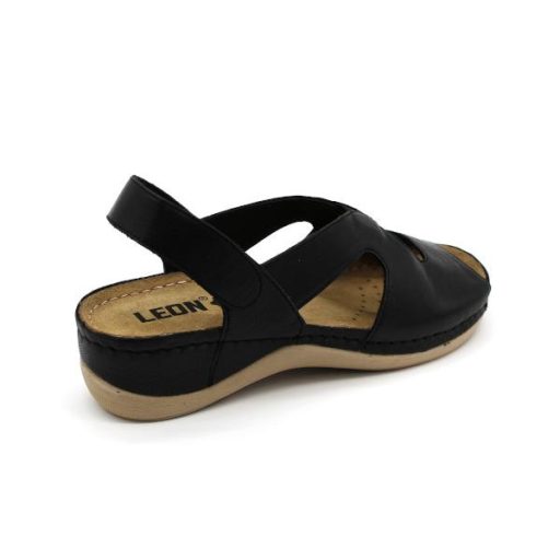 924 LEON Comfort női nappa bőr szandál fekete
