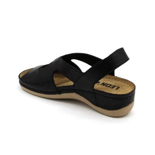 924 LEON Comfort női nappa bőr szandál fekete