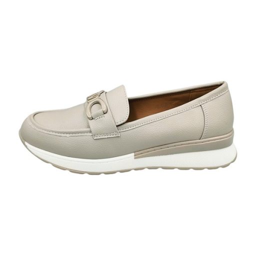 Dahlia trendi női loafer cipő taupe