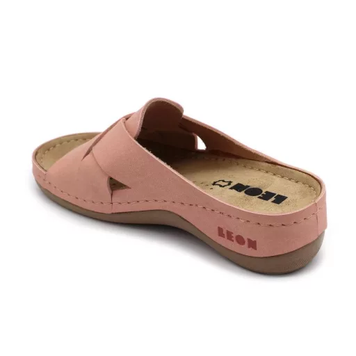 932 LEON keresztpántos női papucs zselés bőr I rózsaszín