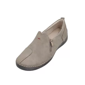BIANCA ZIP Női bebújós cipő bőr talpbetéttel | khaki
