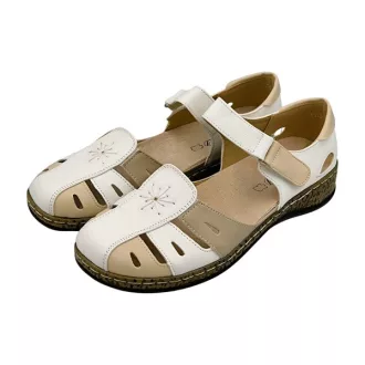 PANNI oldalt nyitott kényelmi félcipő fehér-beige-barna 