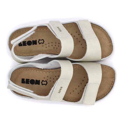 966 Lapos talpú női bőr szandál beige
