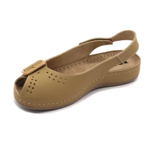 968 LEON  bőr szandál beige