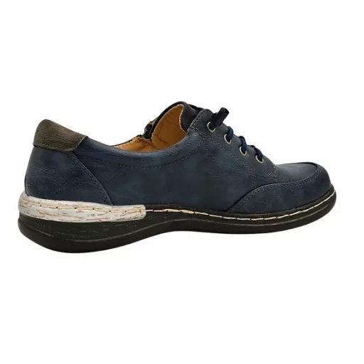 VIENNA kollekciós kényelmi cipő, bőr talpbetéttel, gumis fűzővel és cipzárral kék