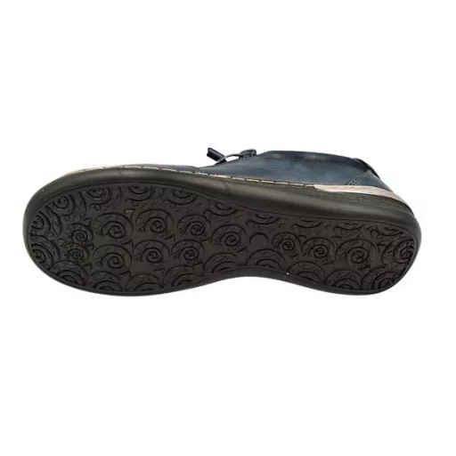 VIENNA kollekciós kényelmi cipő, bőr talpbetéttel, gumis fűzővel és cipzárral kék