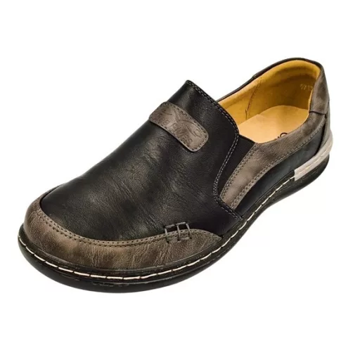 Exclusive női utcai cipő bőr talpbetéttel fekete/szürke