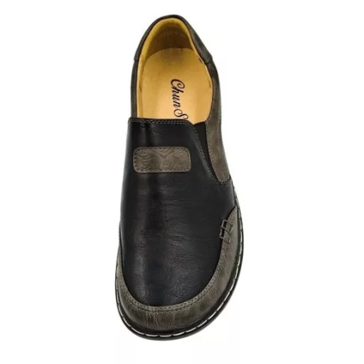 Exclusive női utcai cipő bőr talpbetéttel fekete/szürke