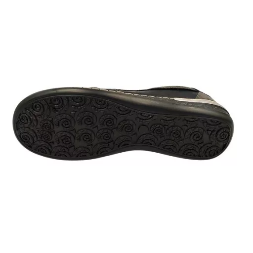 Exclusive női utcai cipő bőr talpbetéttel fekete/szürke