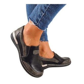 Exclusive női utcai cipő bőr talpbetéttel fekete/szürke Exclusive női utcai cipő bőr talpbetéttel fekete/szürke