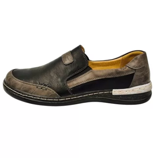 Exclusive női utcai cipő bőr talpbetéttel fekete/szürke