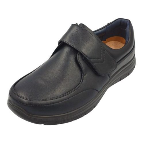 ComJeans tépőzáras érfi utcai cipő bőr talpbetéttel fekete