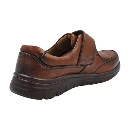 ComJeans tépőzáras férfi utcai cipő bőr talpbetéttel barna