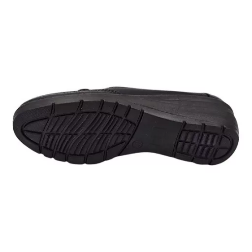 Luxe Bow csinos lakk és masni díszes fekete női félcipő bőr talpbetéttel