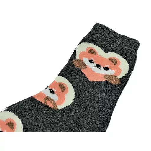 Vidám állatos, thermo női pamut zokni 5 páras csomagban