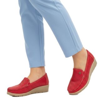 SPRING STAR FLOWER piros női mokaszin 