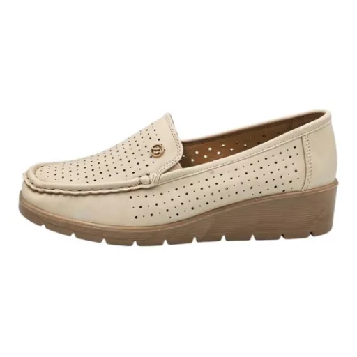 SPRING STAR FLOWER beige női mokaszin 