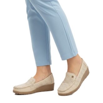 SPRING STAR FLOWER beige női mokaszin 