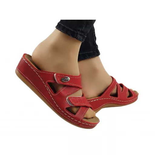 Anatomic biokomfort papucs dupla tépőzárral piros 