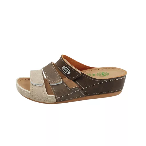 Anatomic biokomfort papucs tripla  tépőzárral  barna