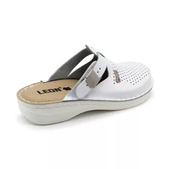   V260 Leon Comfort női valódi bőr munkavédelmi papucs fehér