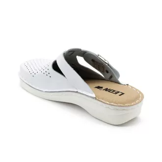   V260 Leon Comfort női valódi bőr munkavédelmi papucs fehér