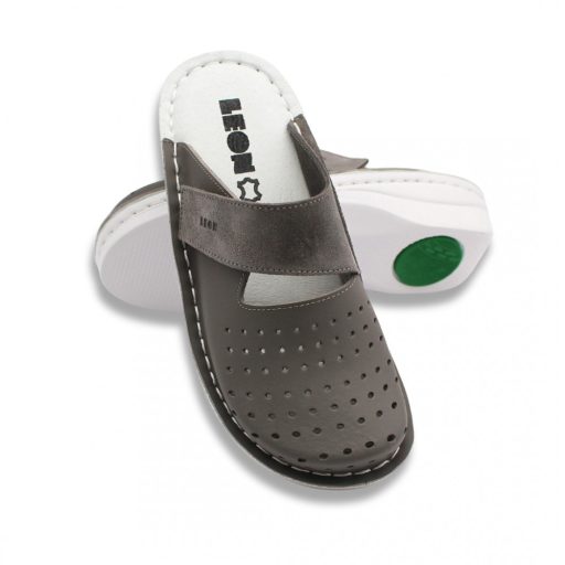 V265 LEON Nyitott női tépőzáras gyógyklumpa | szürke