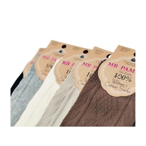 Pamut köztes szárú női zokni 5 páras csomagban