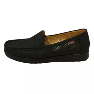   SPRING FASHION KOLLEKCIÓ könnyű szellős fekete női mokaszin