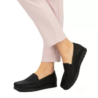   SPRING FASHION KOLLEKCIÓ könnyű szellős fekete női mokaszin