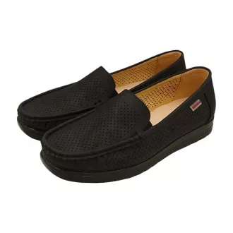   SPRING FASHION KOLLEKCIÓ könnyű szellős fekete női mokaszin